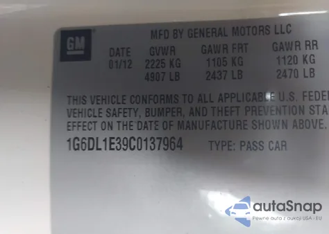 2012 Cadillac Cts Performance from USA, damaged, VIN 1G6DL1E39C0137964